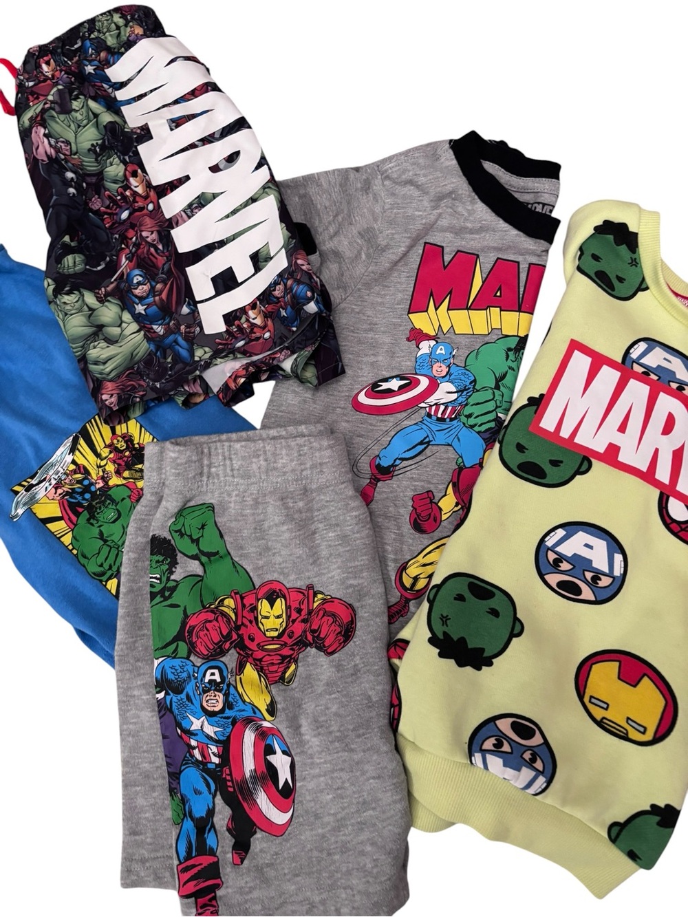 Marvel Kids Bundle Set - Size 6 - Shorts, Swim, sweatshirt